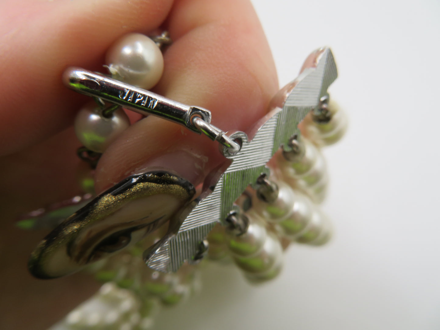 Vintage Chunky 5-Strand Pearl Collar Necklace