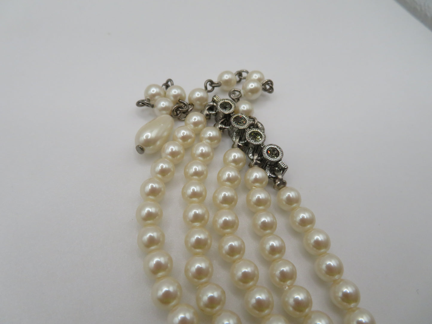 Vintage Decadent Princess 5-Strand Pearl Crystal Choker