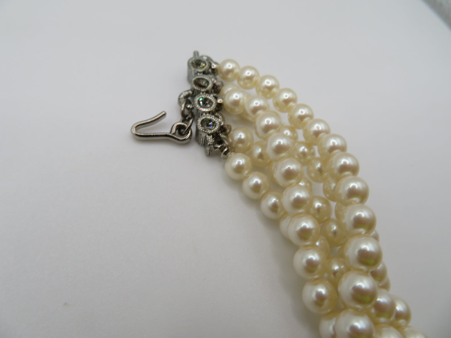 Vintage Decadent Princess 5-Strand Pearl Crystal Choker