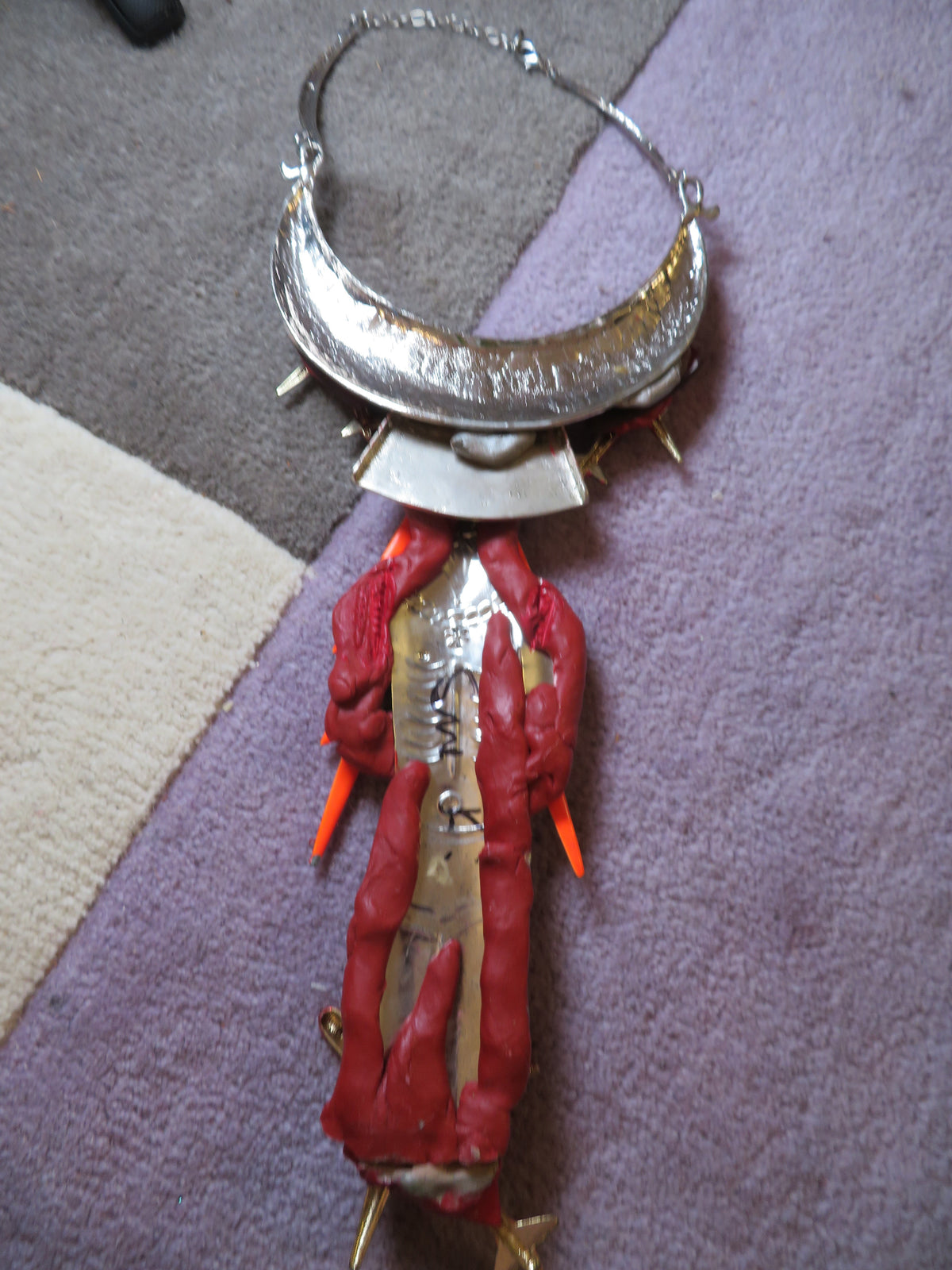 Sue Kreitzman Vintage Devilish Airplane Icon Early Neckshrine Necklace