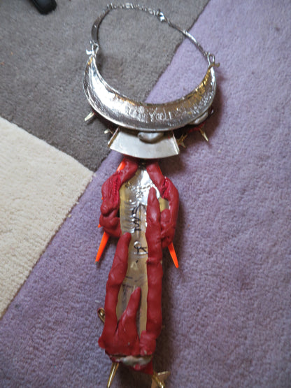 Sue Kreitzman Vintage Devilish Airplane Icon Early Neckshrine Necklace