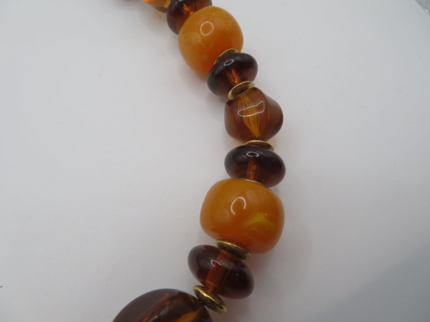 Vintage Chunky Amber Resin Beaded Necklace