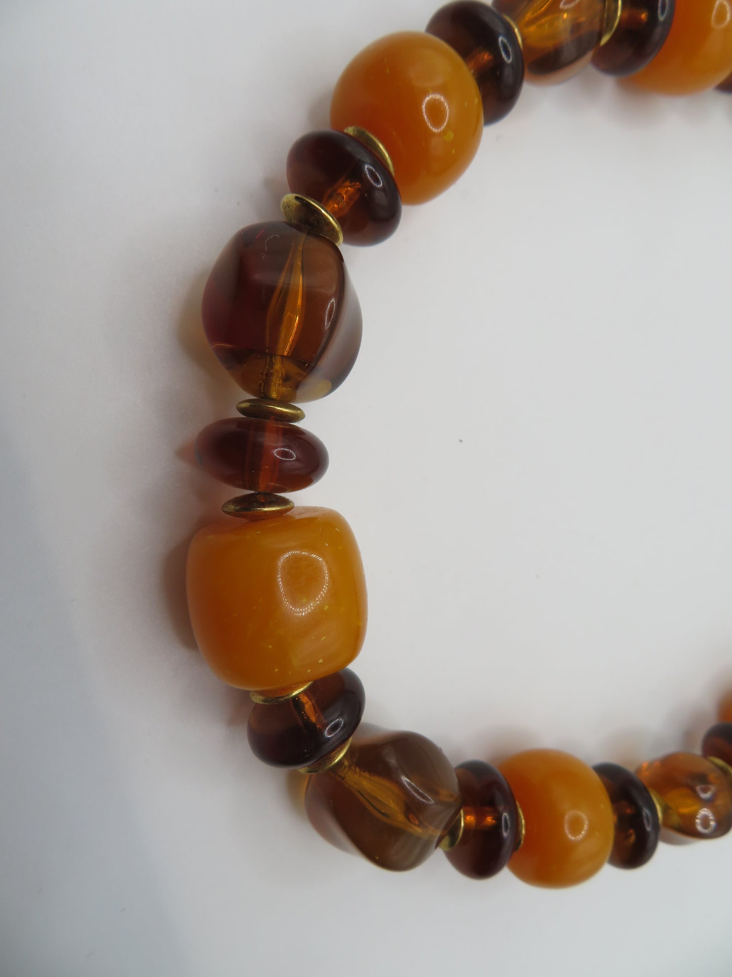 Vintage Chunky Amber Resin Beaded Necklace
