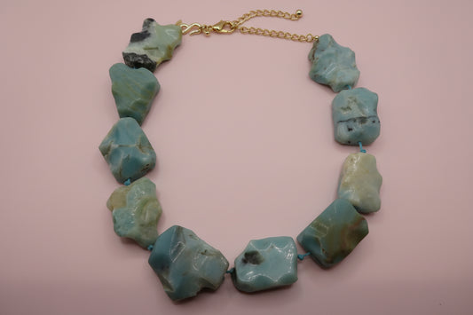 Vintage Kenneth Jay Lane Amazonite Nugget Beaded Necklace