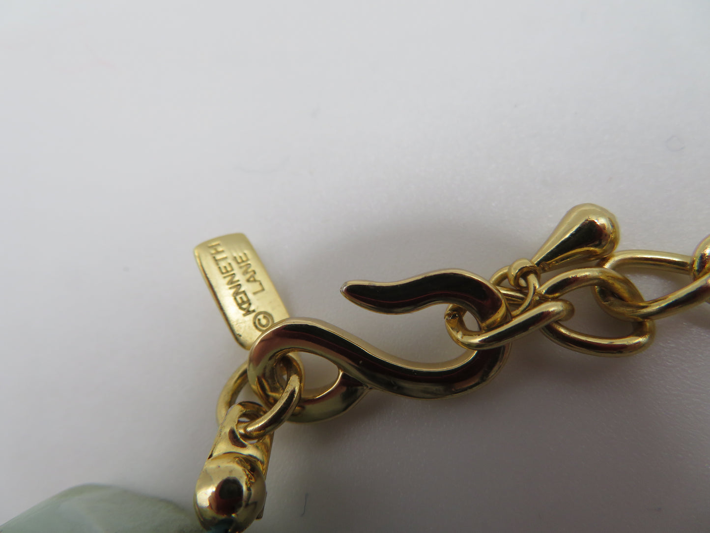 Vintage Kenneth Jay Lane Amazonite Nugget Beaded Necklace