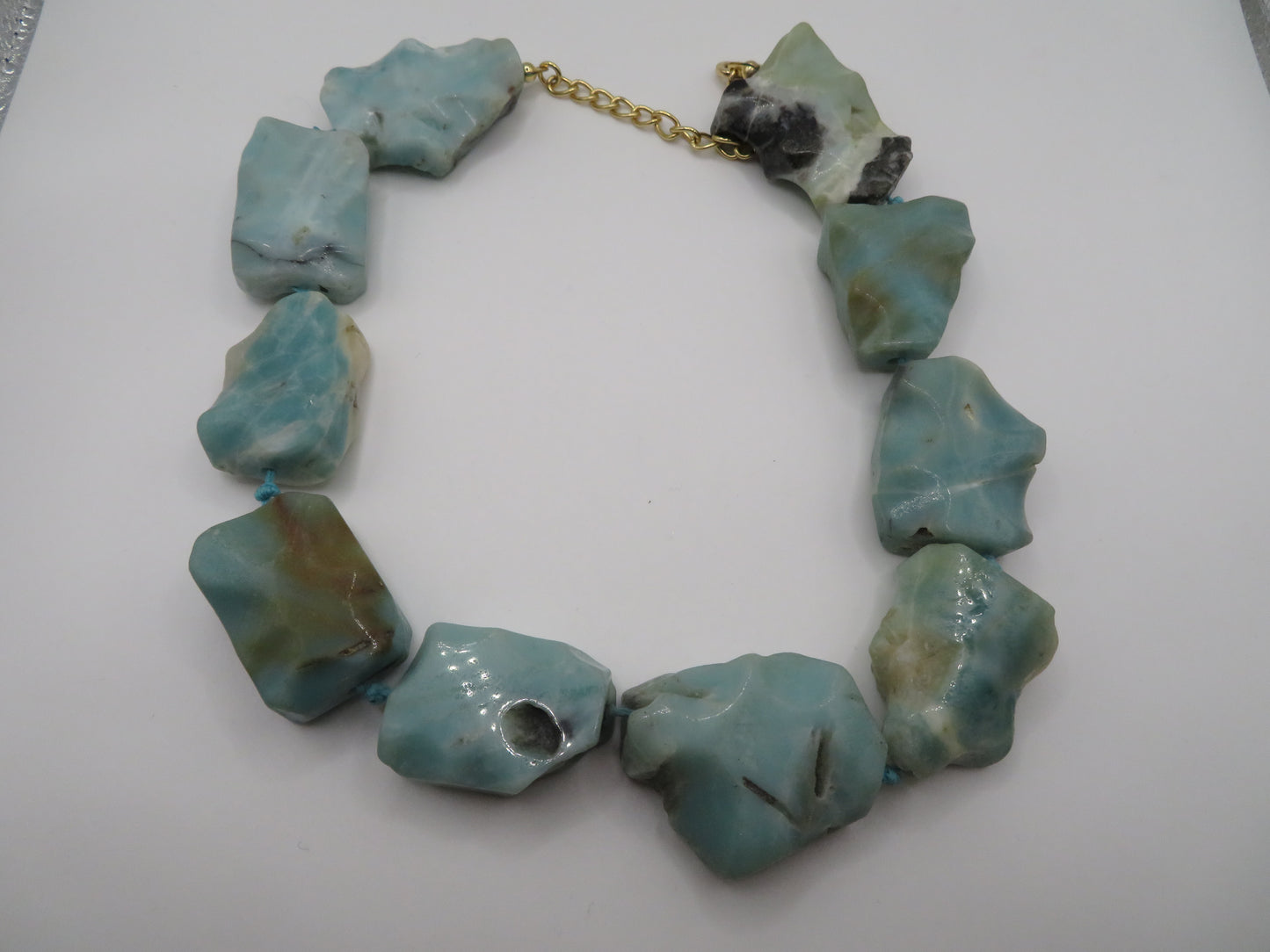 Vintage Kenneth Jay Lane Amazonite Nugget Beaded Necklace