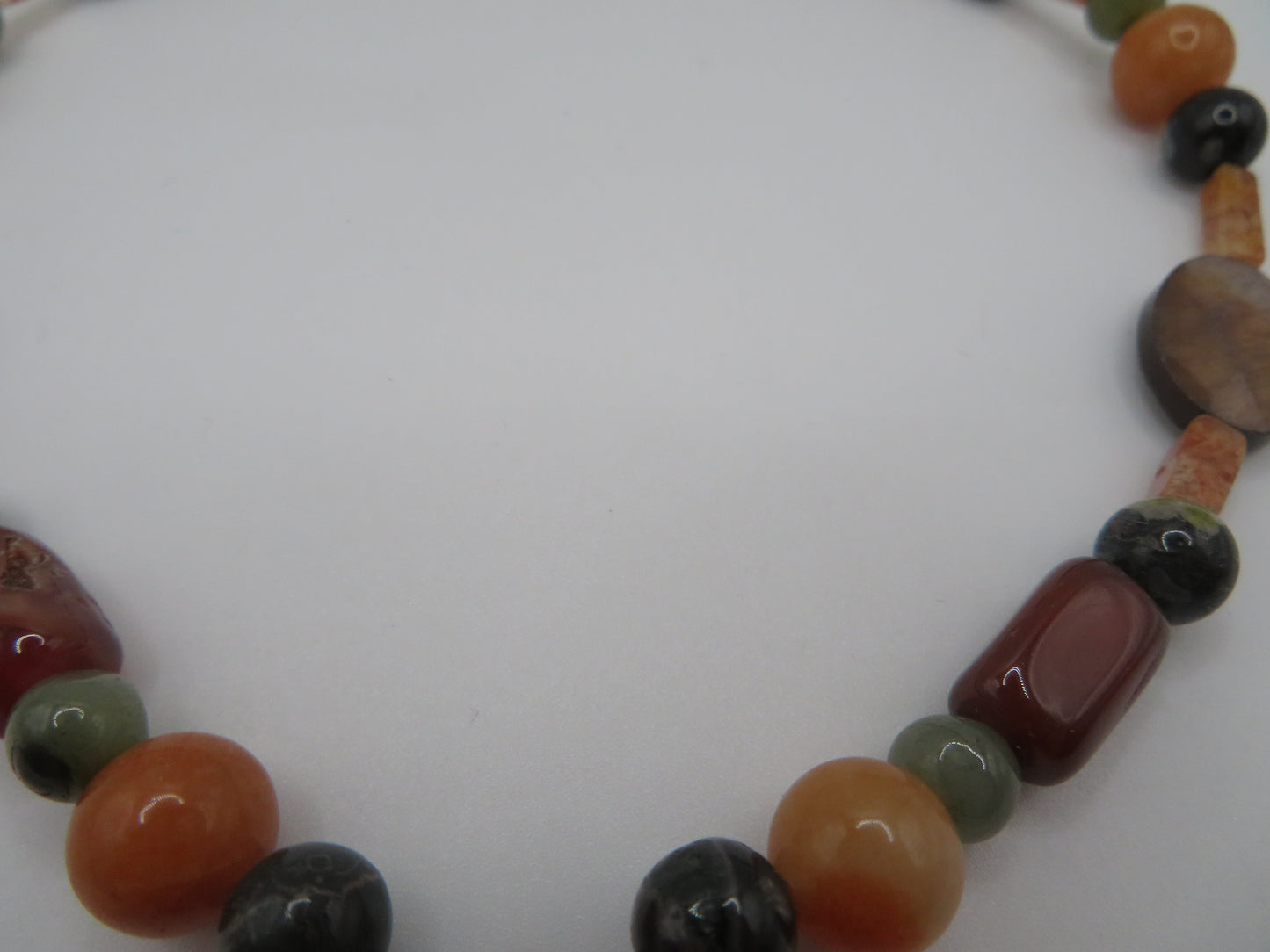 Vintage Carnelian Mixed Stone Pendant Necklace