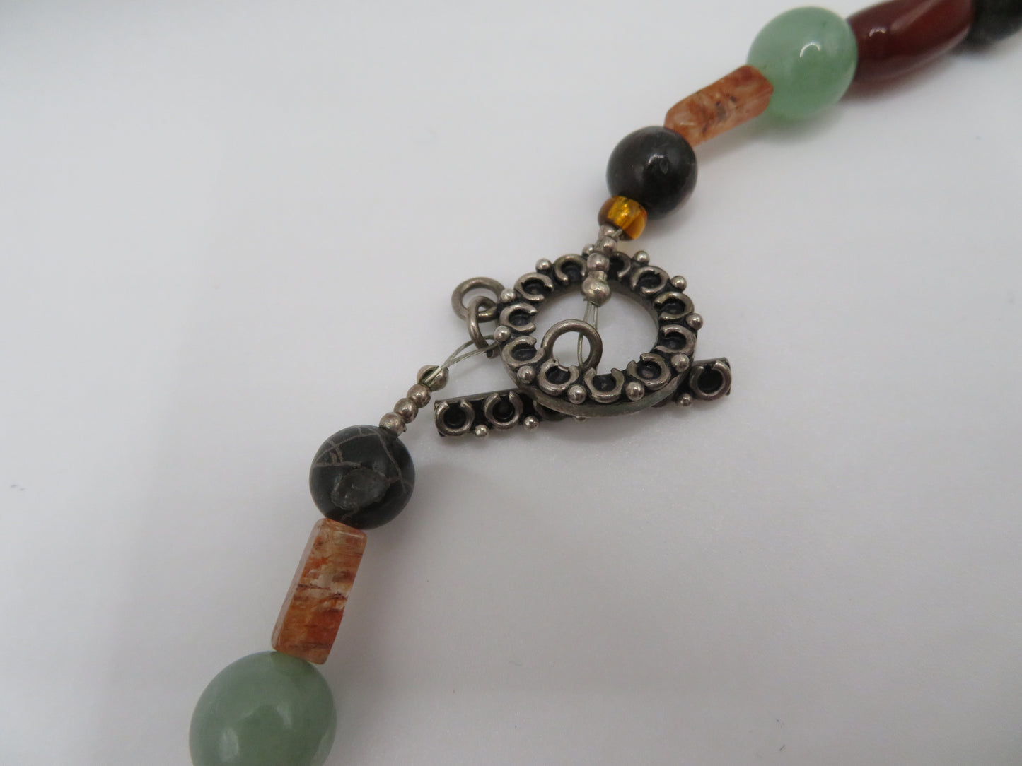 Vintage Carnelian Mixed Stone Pendant Necklace
