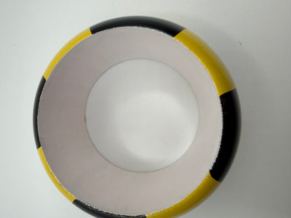 Vintage Yellow & Black Checkerboard Chunky Wooden Bangle