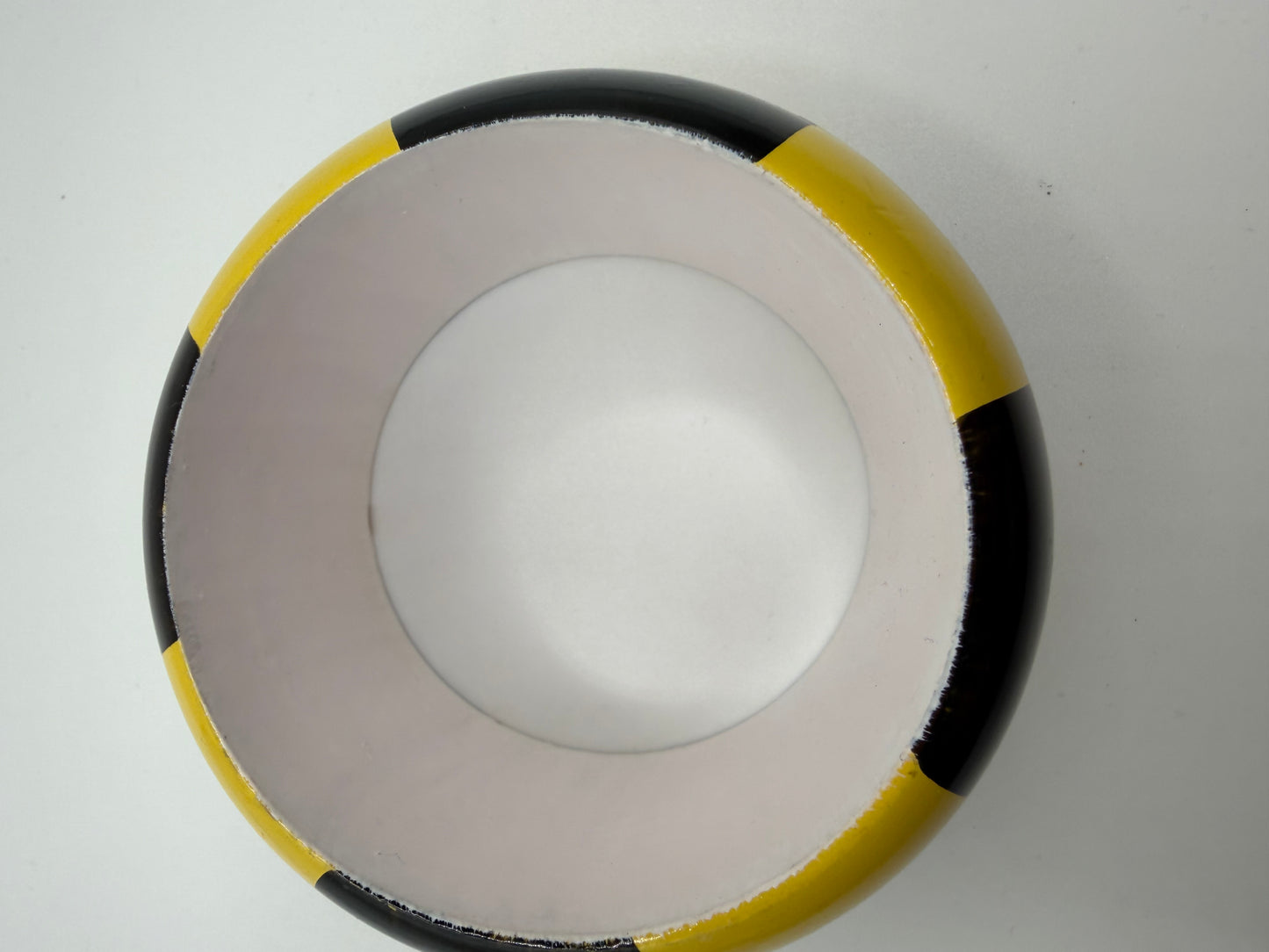 Vintage Yellow & Black Checkerboard Chunky Wooden Bangle