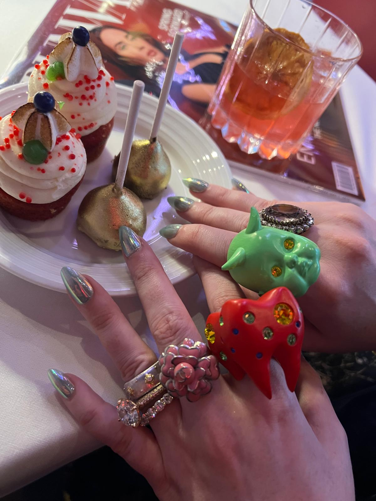 Vintage Chanel Baby Pink Double C Camellia Flower Ring