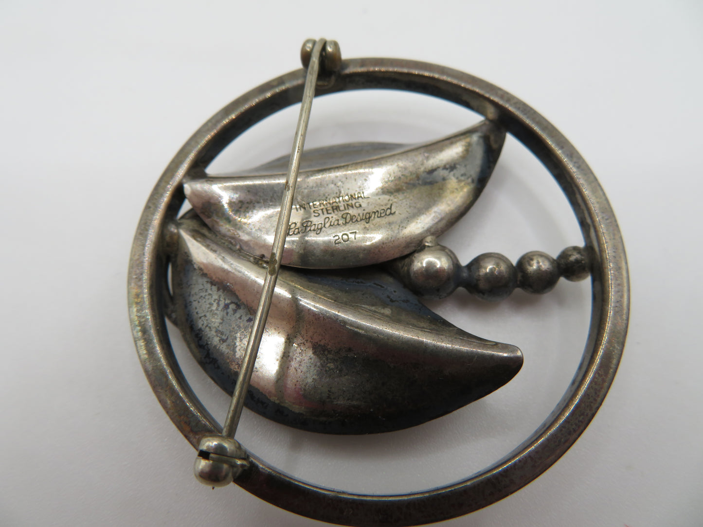 Vintage Alphonse La Paglia Sterling Silver Modernest Floral Brooch