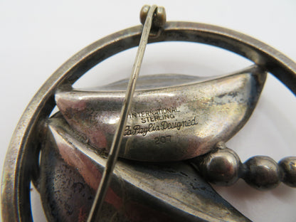 Vintage Alphonse La Paglia Sterling Silver Floral Brooch