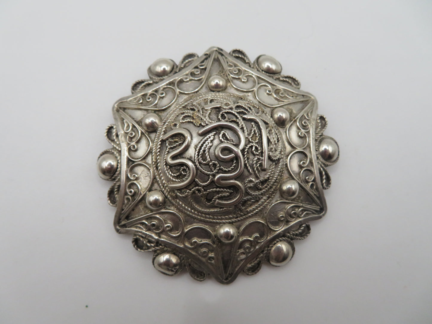 Antique North African Sterling Silver Brooch