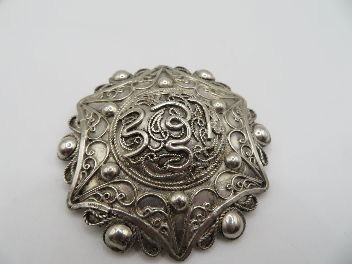 Antique North African Sterling Silver Brooch