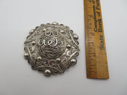 Antique North African Sterling Silver Brooch