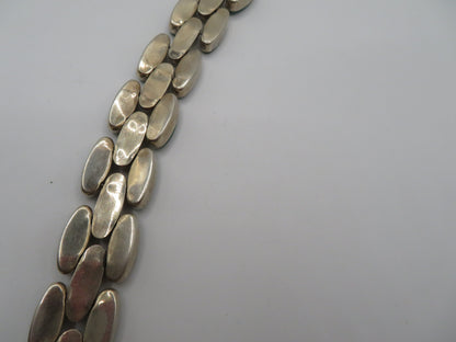 Vintage Sterling Silver Malachite Link Bracelet