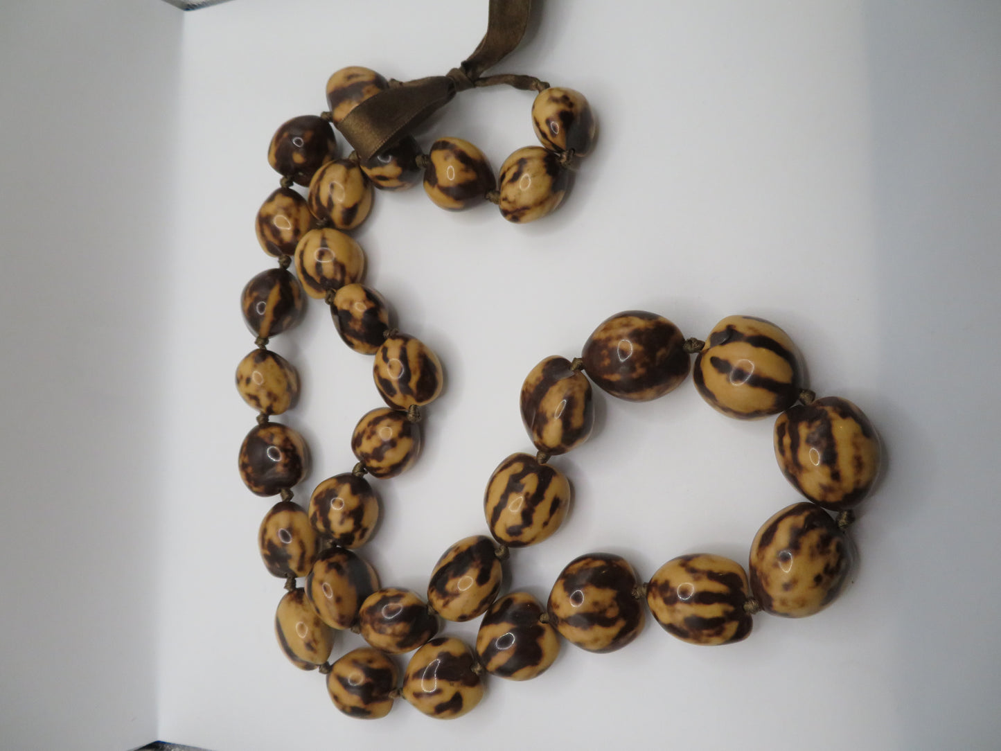 Vintage Hawaiian Kukui Nut Necklace Stack - 3 Stands
