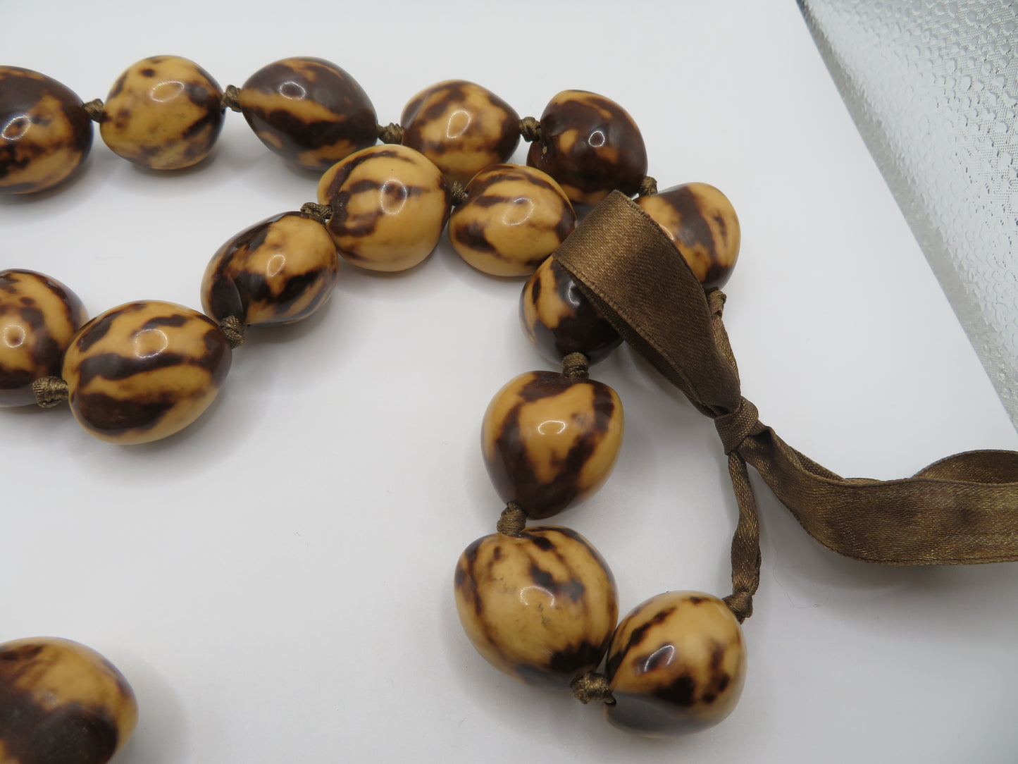 Vintage Hawaiian Kukui Nut Necklace Stack - 3 Stands