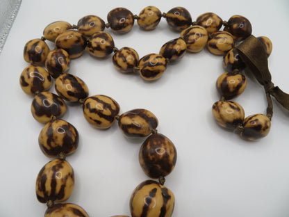 Vintage Hawaiian Kukui Nut Necklace Stack - 3 Stands