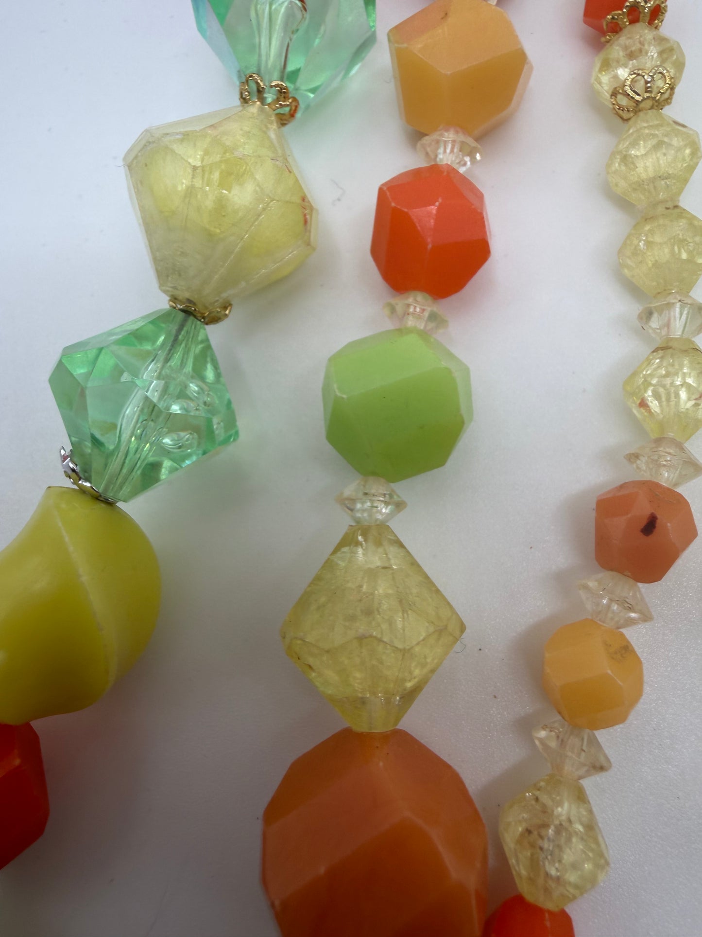 Vintage West Germany Fruit Salad Atomic Beaded Necklace & Earrings Set