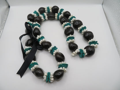 Vintage Hawaiian Kukui Nut Necklace Stack - 3 Stands