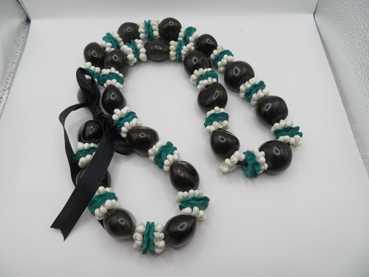 Vintage Hawaiian Kukui Nut Necklace Stack - 3 Stands