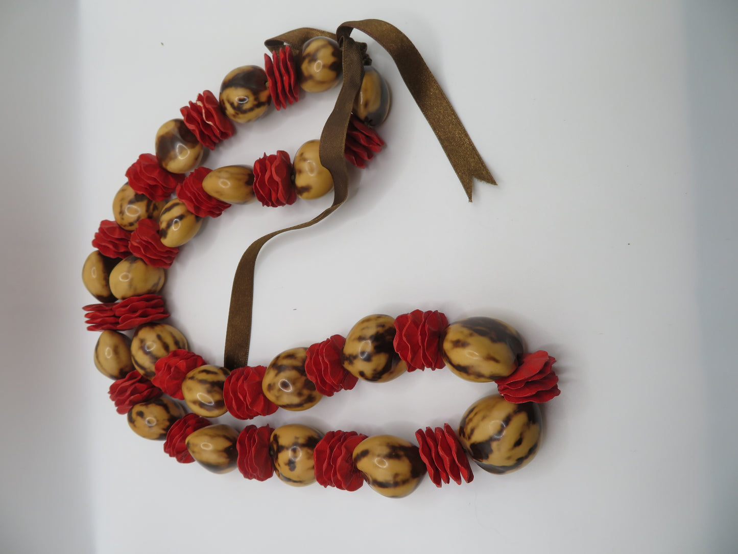 Vintage Hawaiian Kukui Nut Necklace Stack - 3 Stands