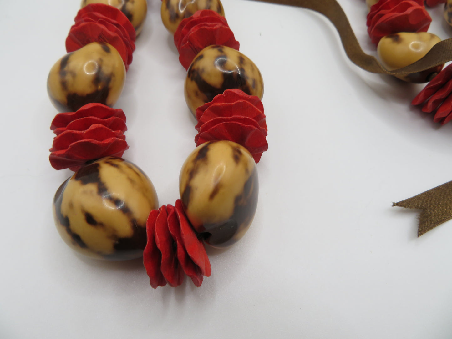 Vintage Hawaiian Kukui Nut Necklace Stack - 3 Stands