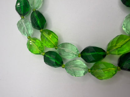 Vintage West Germany Green Salad Beaded Necklace