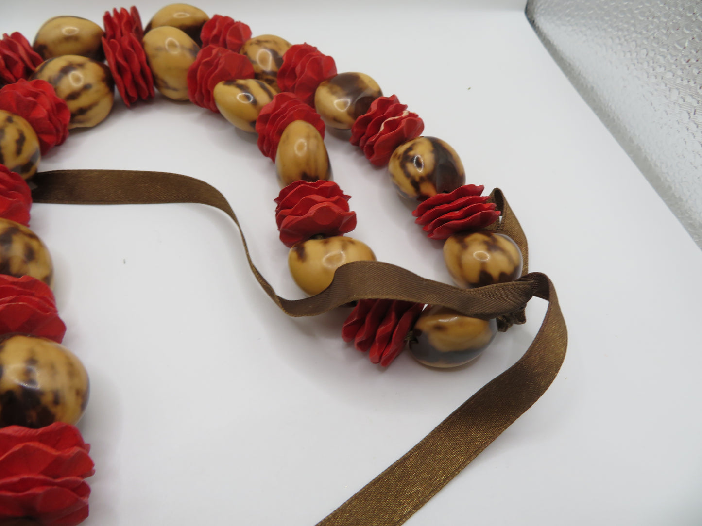 Vintage Hawaiian Kukui Nut Necklace Stack - 3 Stands