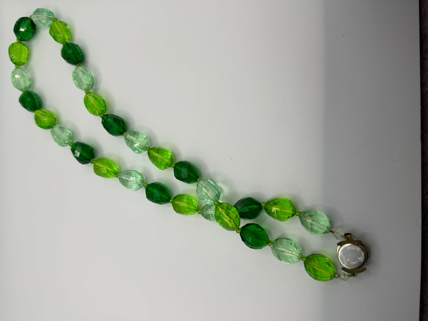 Vintage West Germany Green Salad Beaded Necklace