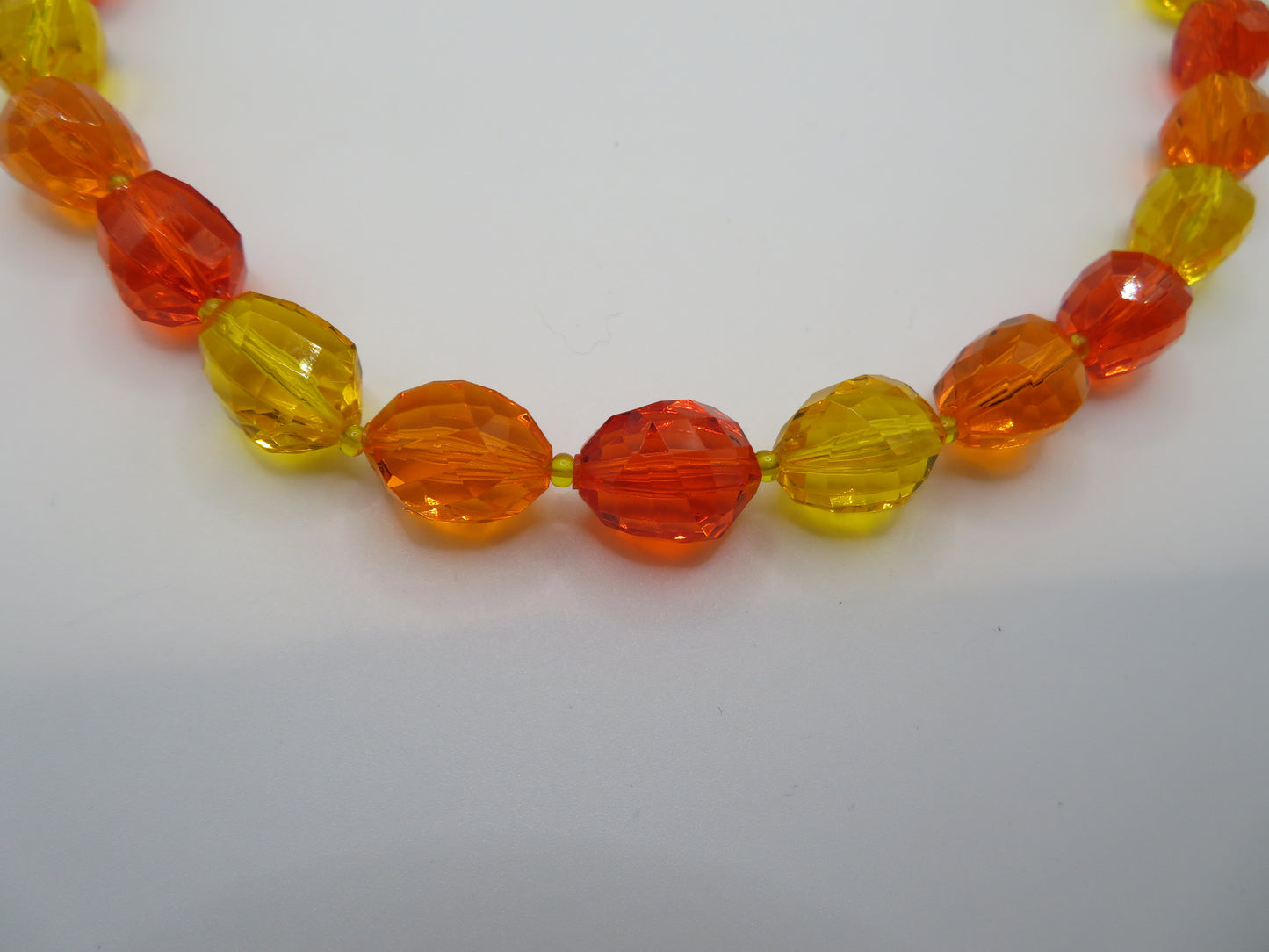 Vintage Sunset Jelly Bean Beaded West German Chunky Necklace