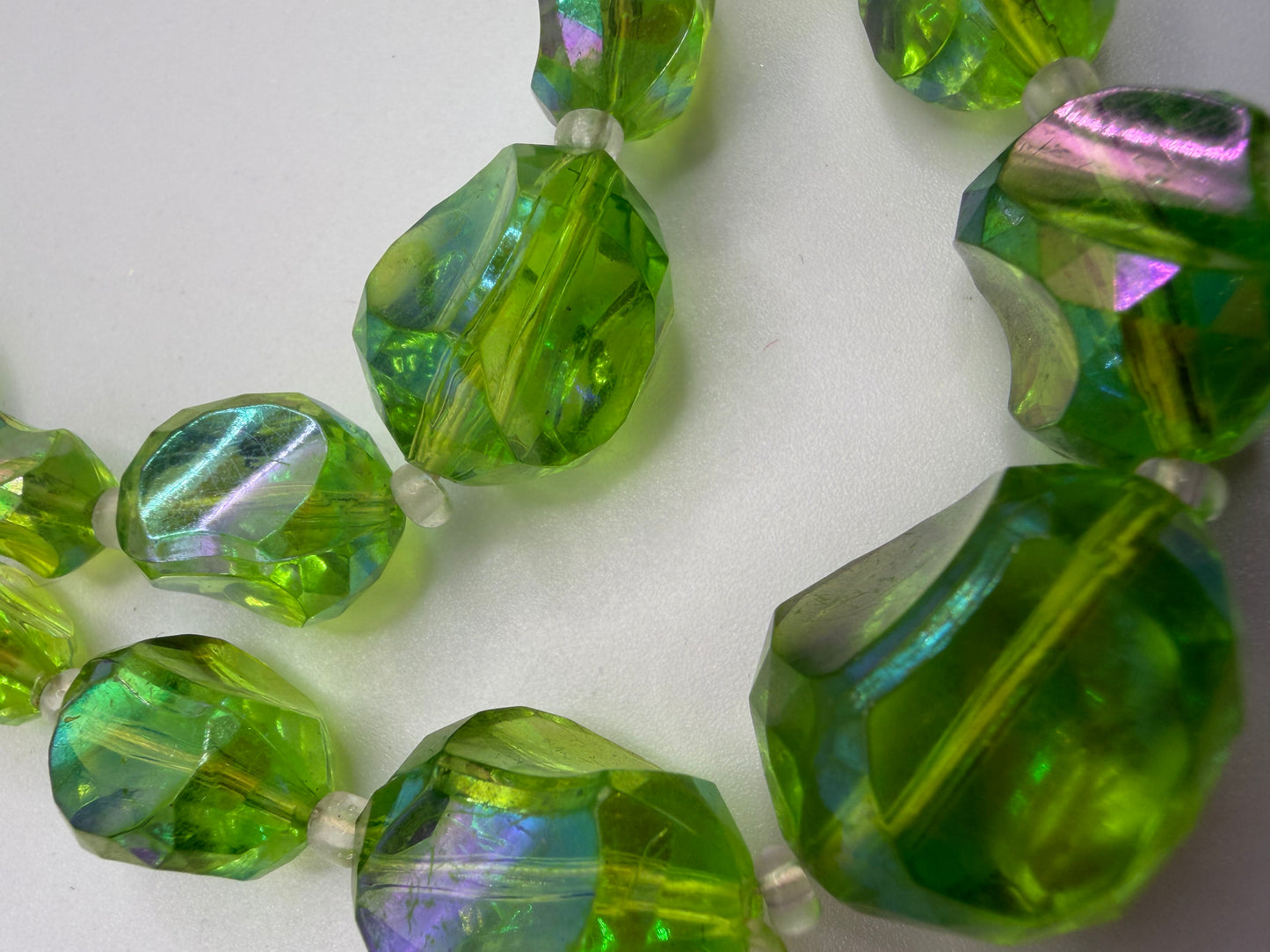 Vintage West Germany Lime Green Double Strand Necklace
