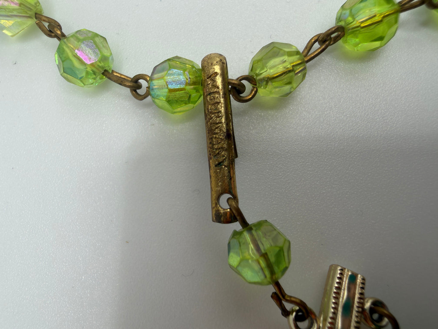 Vintage West Germany Lime Green Double Strand Necklace