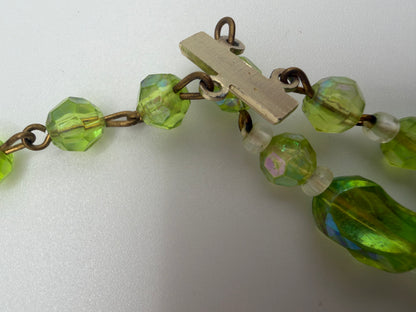 Vintage West Germany Lime Green Double Strand Necklace