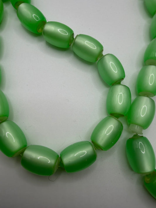 Vintage Midcentury Oversized Moonglow Lime Beaded Necklace