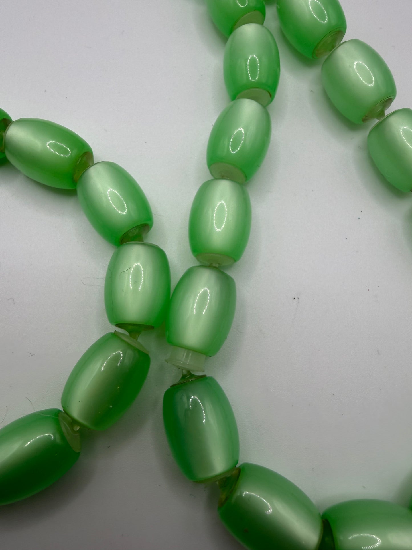 Vintage Midcentury Oversized Moonglow Lime Beaded Necklace