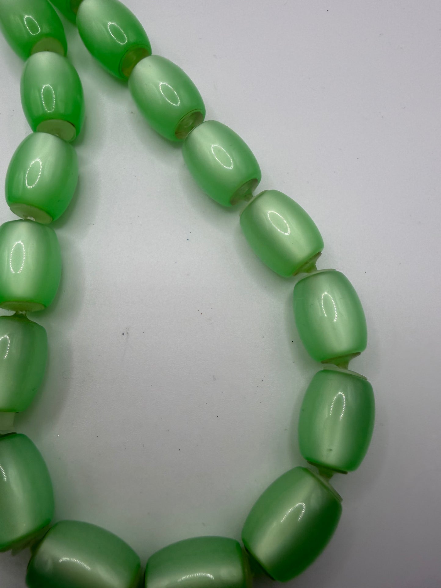Vintage Midcentury Oversized Moonglow Lime Beaded Necklace