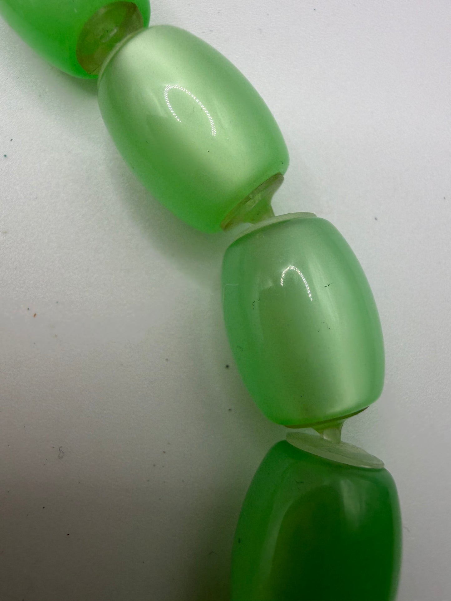 Vintage Midcentury Oversized Moonglow Lime Beaded Necklace