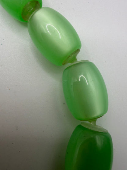 Vintage Midcentury Oversized Moonglow Lime Beaded Necklace