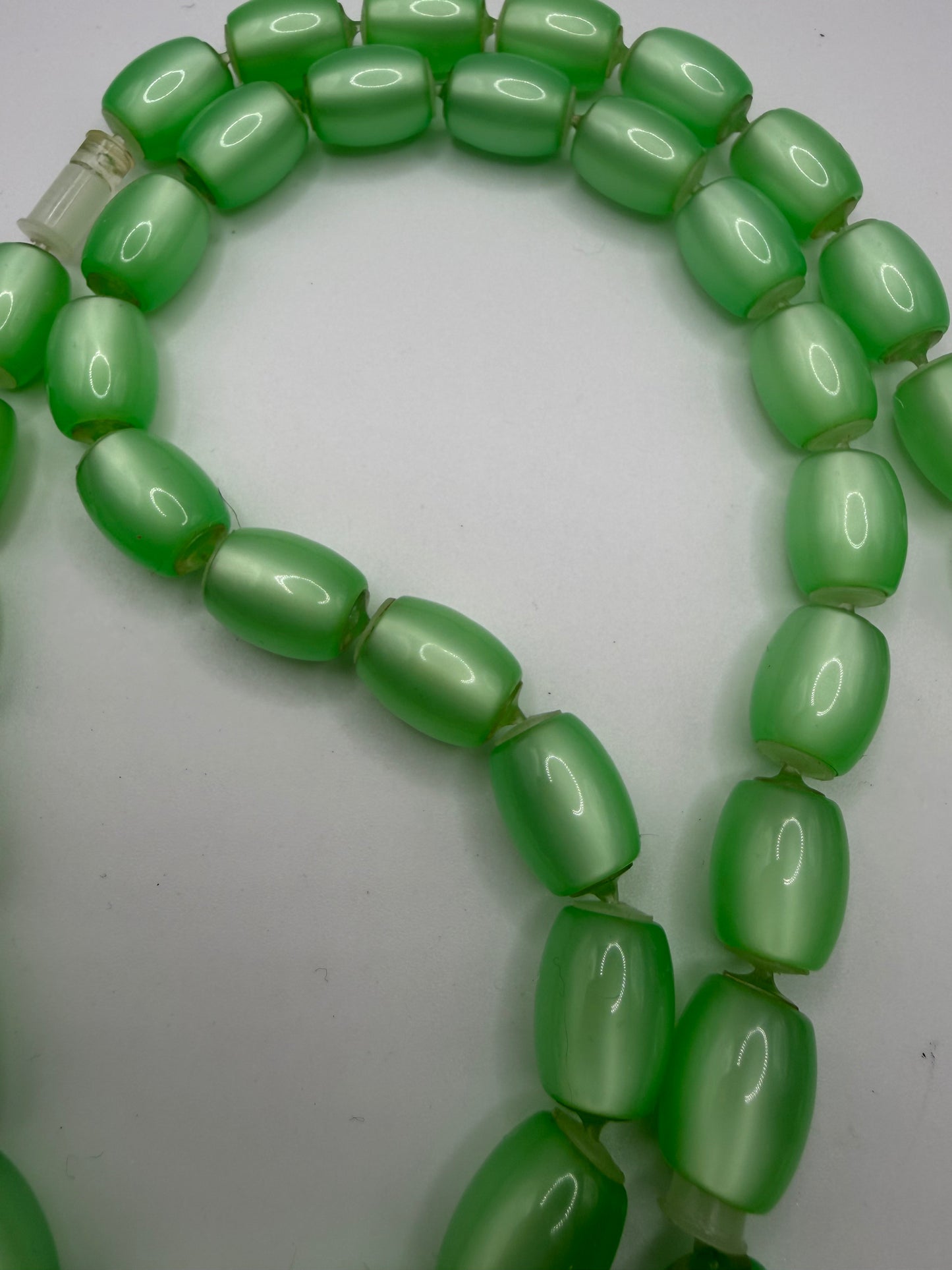 Vintage Midcentury Oversized Moonglow Lime Beaded Necklace