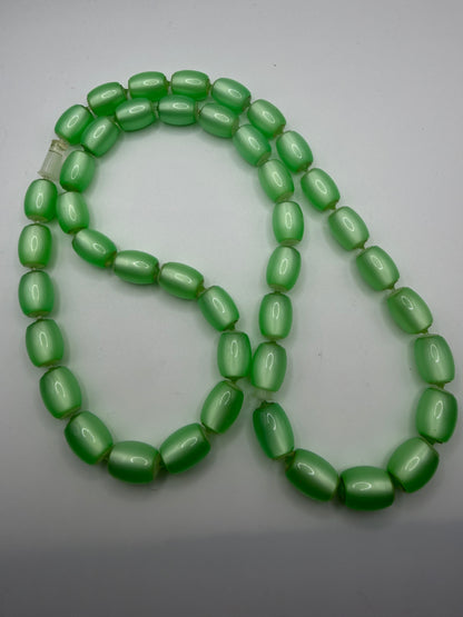 Vintage Midcentury Oversized Moonglow Lime Beaded Necklace