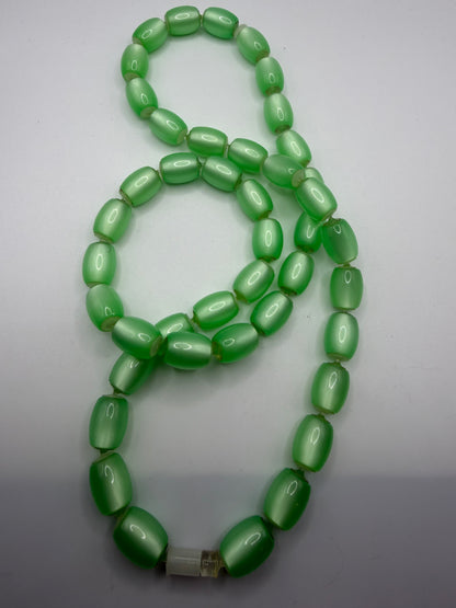 Vintage Midcentury Oversized Moonglow Lime Beaded Necklace