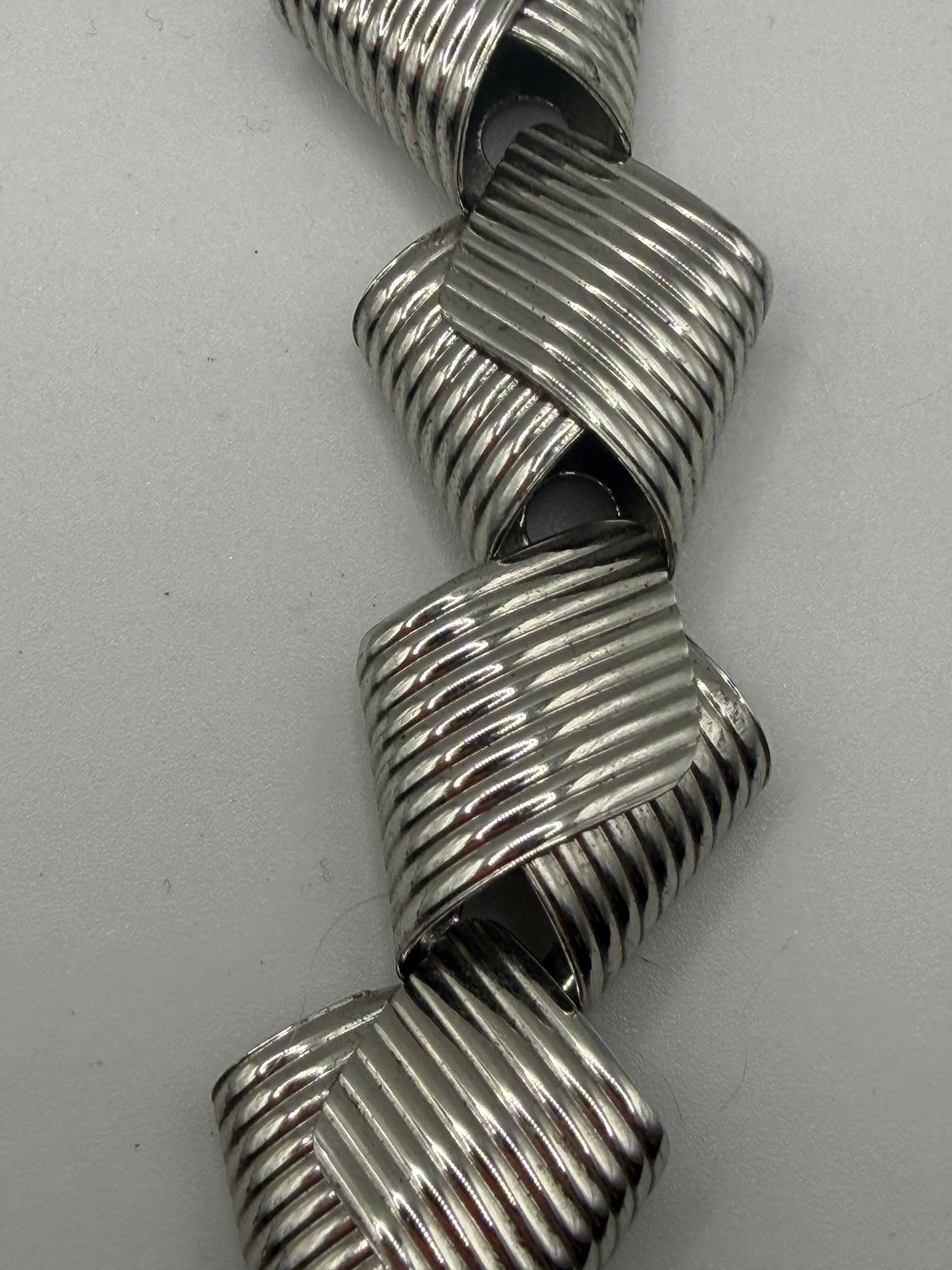 Vintage Rare 1950s Napier Sterling Silver Modernist Link Necklace