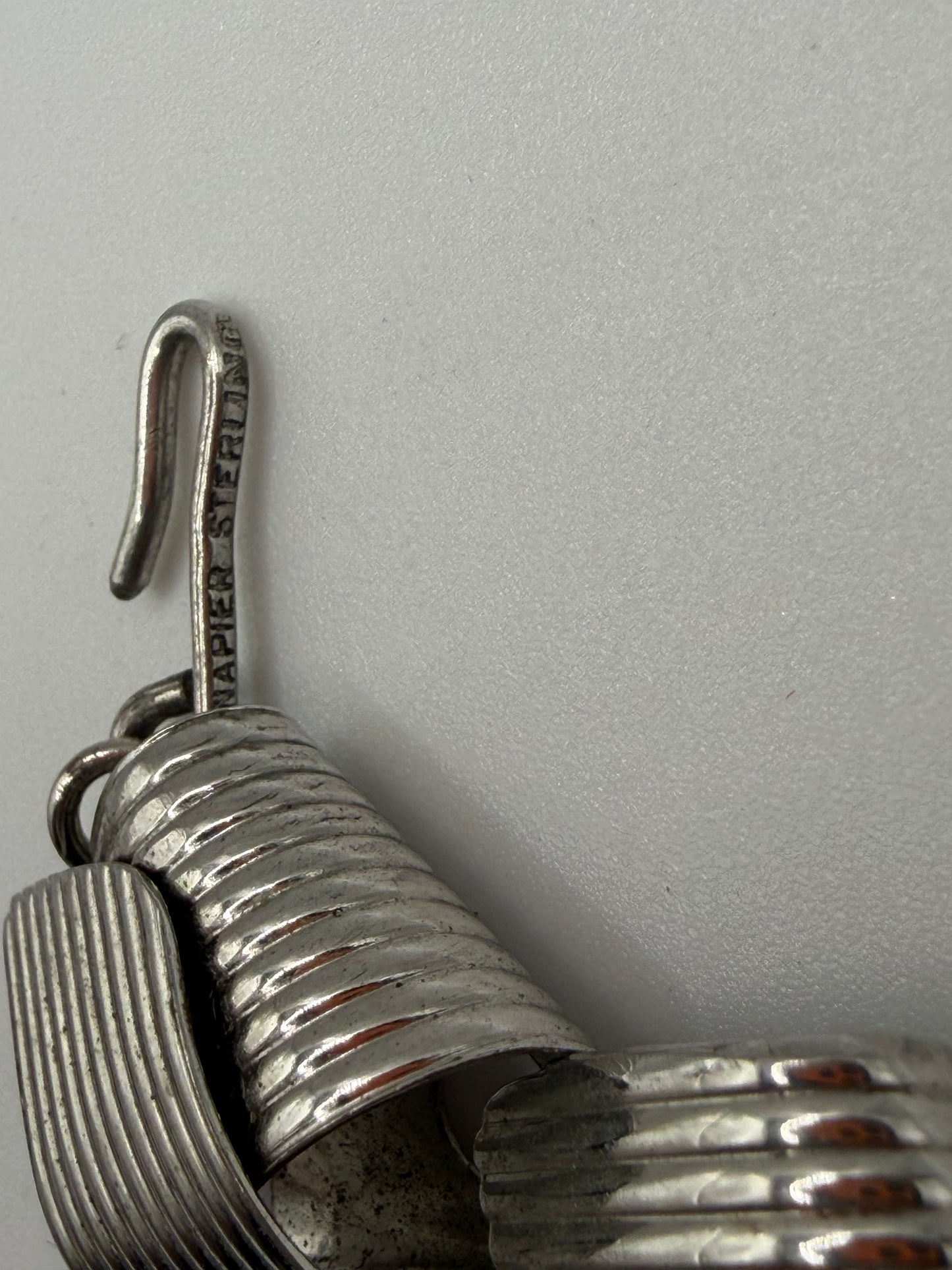 Vintage Rare 1950s Napier Sterling Silver Modernist Link Necklace