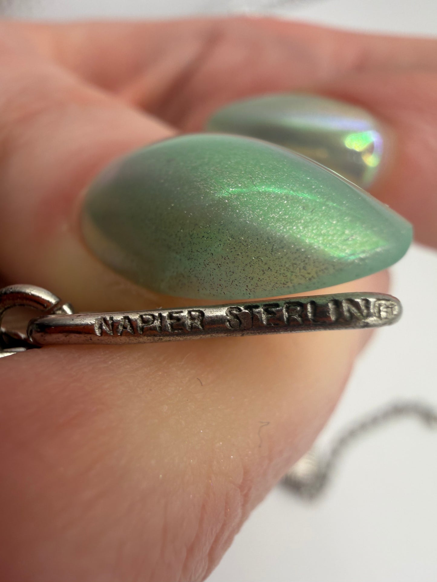 Vintage Rare 1950s Napier Sterling Silver Modernist Link Necklace