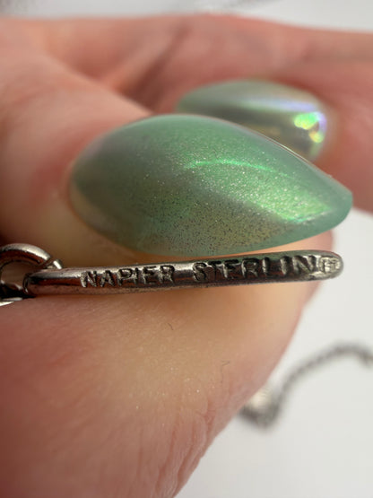 Vintage Rare 1950s Napier Sterling Silver Modernist Link Necklace