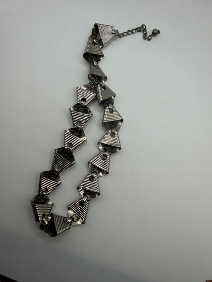 Vintage Rare 1950s Napier Sterling Silver Modernist Link Necklace