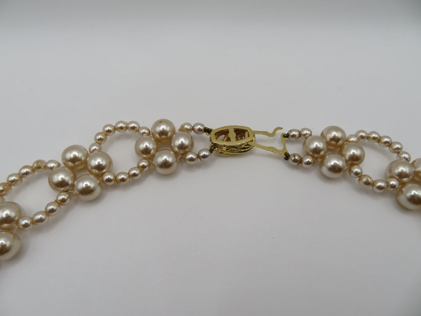 Vintage Daisy Beaded Pearl Collar Necklace
